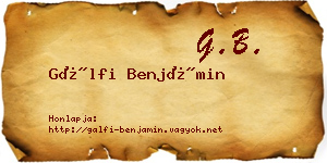 Gálfi Benjámin névjegykártya